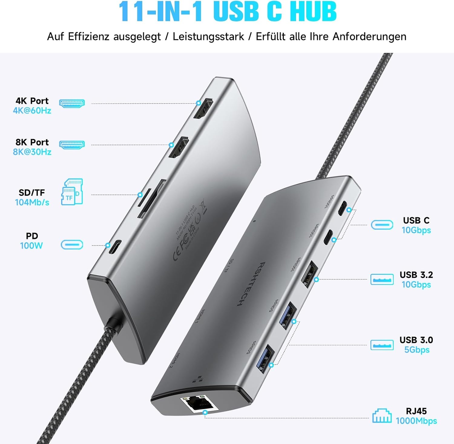 11-in-1 USB-C Dockingstation - 8K/4K, 100W PD - 29% Korting