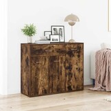 vidaXL Dressoir Gerookt Eiken - 88x30x70 cm | 34% Korting