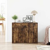 vidaXL Dressoir Gerookt Eiken - 88x30x70 cm | 34% Korting