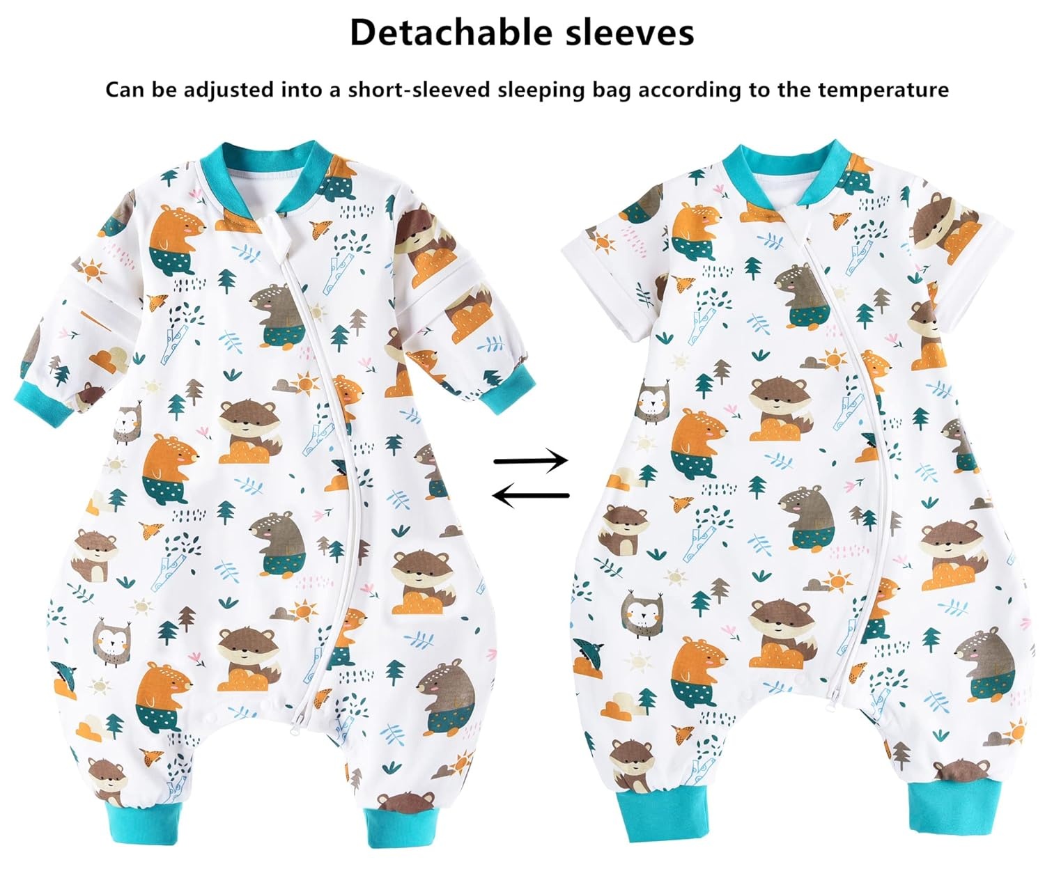 Baby Slaapzak 1.5 Tog Katoen 90/100cm Jungleprint 28% Korting