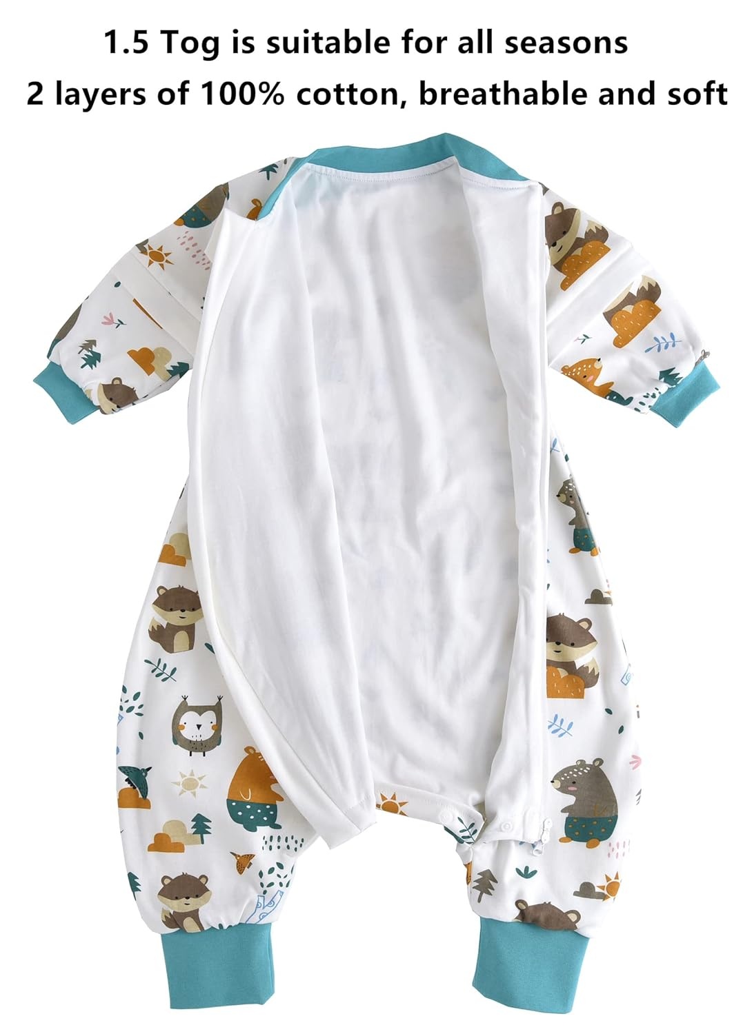 Baby Slaapzak 1.5 Tog Katoen 90/100cm Jungleprint 28% Korting
