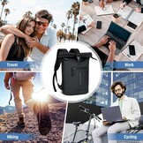 Waterdichte Laptoprugzak 17" Unisex - Roll-Top Zwart met 29% Korting