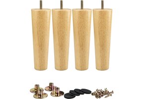 Massief Houten Meubelpoten Taps 10cm (Set van 4) - 75% Korting!