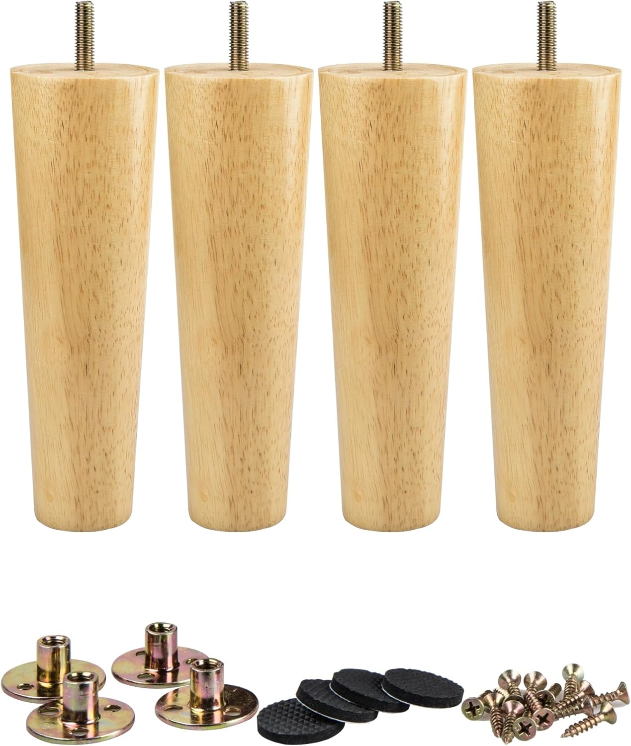 Massief Houten Meubelpoten Taps 10cm (Set van 4) - 75% Korting!