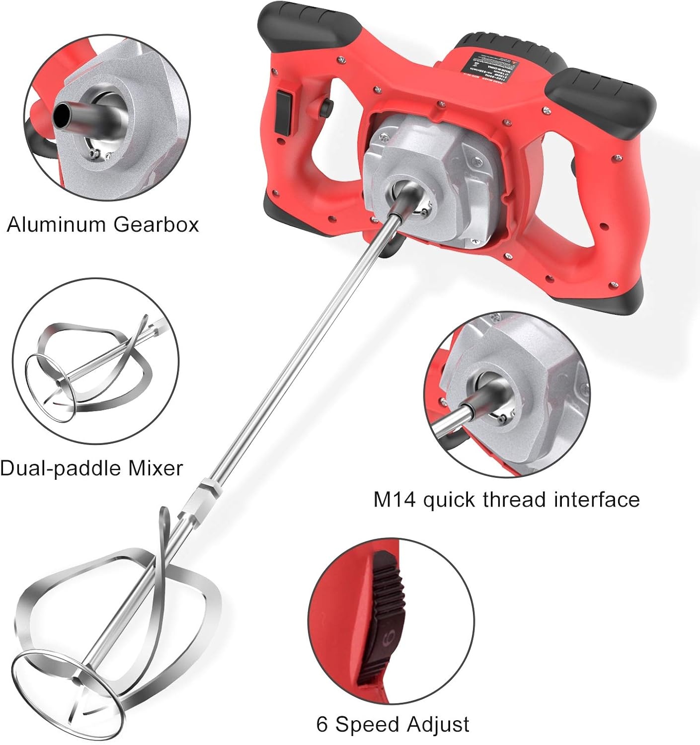 Elektrische Mortelmixer 2100W - 6 Versnellingen | 34% Korting!