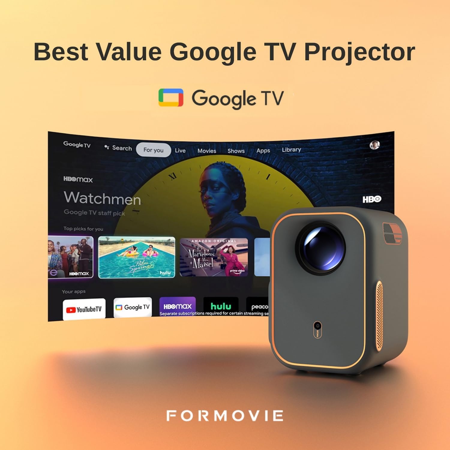 Beamer Projector 1080P met Google TV & Dolby Audio | 30% Korting