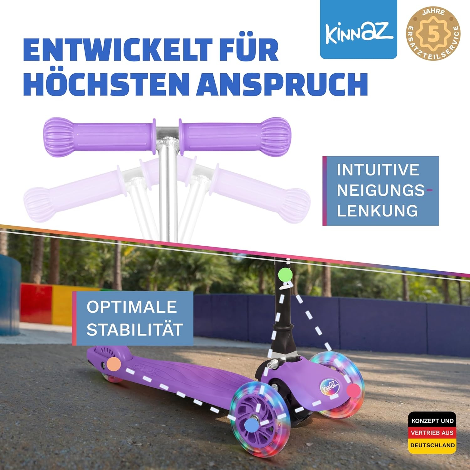 Kinderstep Driewieler Kinnaz One | 47% Korting | 2-7 Jaar | LED-Wielen