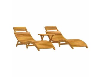vidaXL 2-persoons Ligbed Set - Massief Acaciahout - 35% Korting