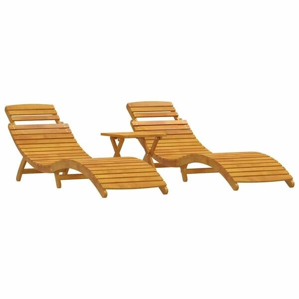 vidaXL 2-persoons Ligbed Set - Massief Acaciahout - 35% Korting