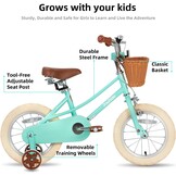 Meisjesfiets 16 inch Groen Retro met Zijwielen | 37% Korting!
