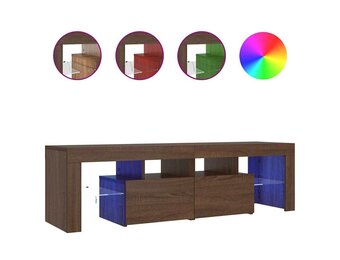 Tv-meubel Bruin Eiken met LED - 140 cm - 47% Korting!