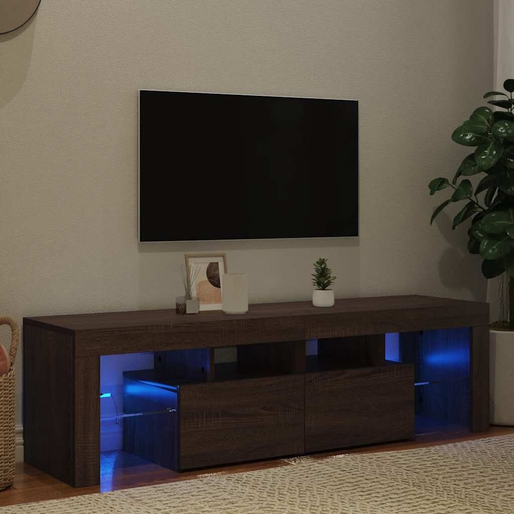 Tv-meubel Bruin Eiken met LED - 140 cm - 47% Korting!