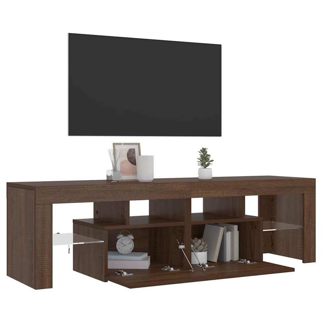 Tv-meubel Bruin Eiken met LED - 140 cm - 47% Korting!