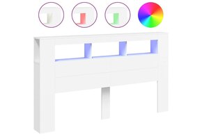 VidaXL Hoofdeinde Wit met LED - 180 cm - 75% Korting