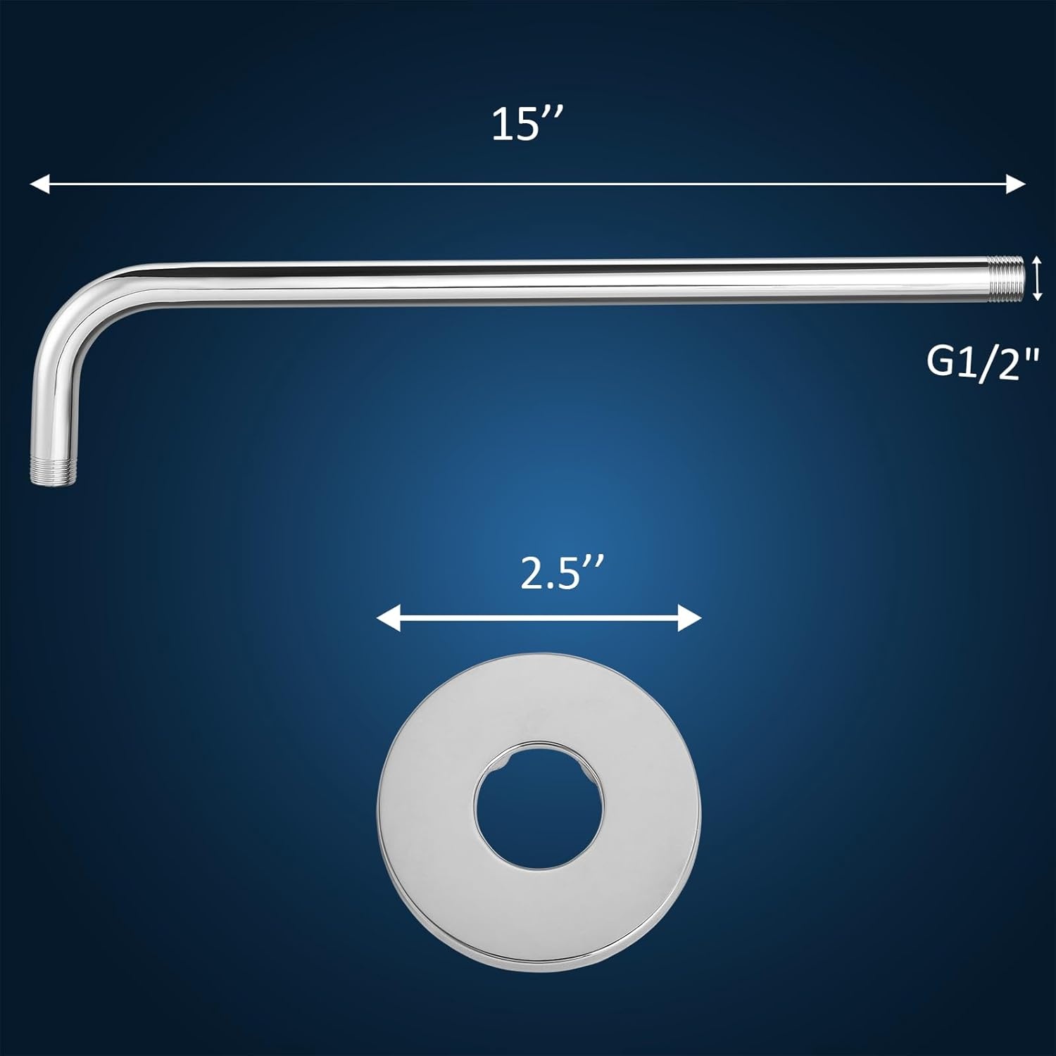 Douchearm RVS Chroom 38cm | 32% Korting