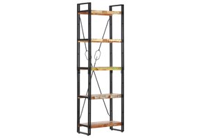 Industriële Boekenkast 5 Schappen: 60x30x180 cm - Gerecycled Hout & Staal (57% Korting)
