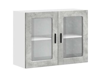 vidaXL Keukenwandkast met Glasdeur - Betongrijs - 54% Korting!