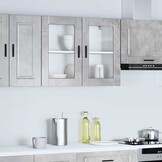 vidaXL Keukenwandkast met Glasdeur - Betongrijs - 54% Korting!