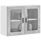 vidaXL Keukenwandkast met Glasdeur - Betongrijs - 54% Korting!