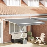 vidaXL Frame voor Zonnescherm - Wit Aluminium (3 x 2,5 m) - 78% Korting