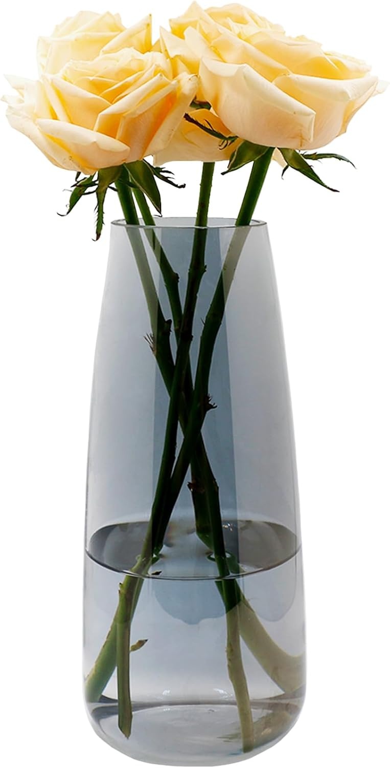 Rookgrijze Glazen Vaas 22cm | Modern & Veelzijdig | 26% Korting