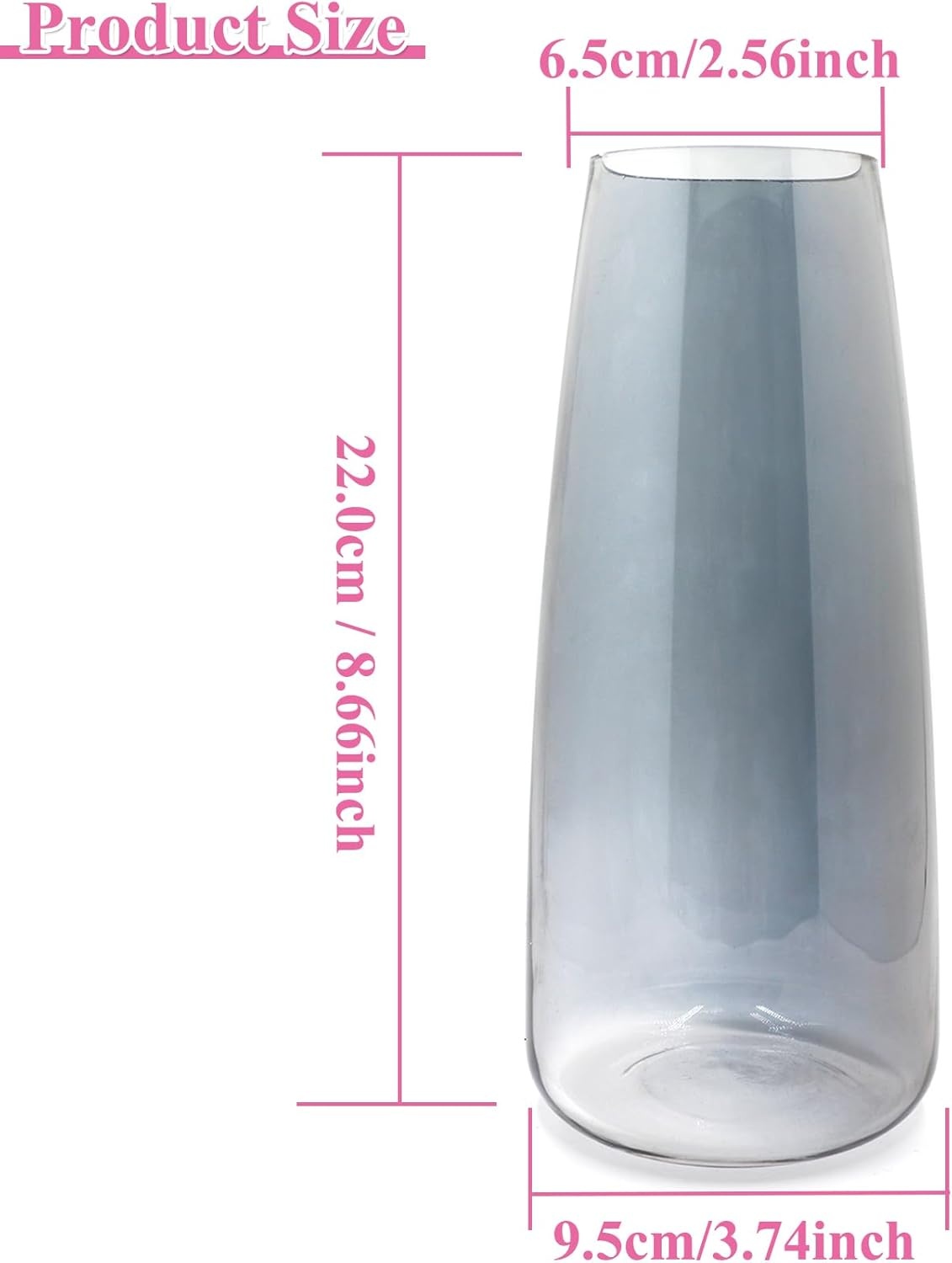 Rookgrijze Glazen Vaas 22cm | Modern & Veelzijdig | 26% Korting