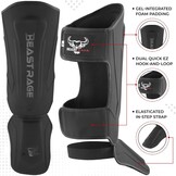 BEAST RAGE Scheenbeschermers Vechtsport - Leer - Zwart - 29% Korting