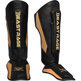 BEAST RAGE Scheenbeschermers Vechtsport - Leer - Zwart - 29% Korting