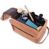 Bruine Buffelleer Toiletartikelen Tas - Vintage Stijl, Ruim (29% Korting)