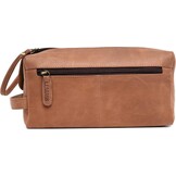 Bruine Buffelleer Toiletartikelen Tas - Vintage Stijl, Ruim (29% Korting)