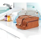 Bruine Buffelleer Toiletartikelen Tas - Vintage Stijl, Ruim (29% Korting)