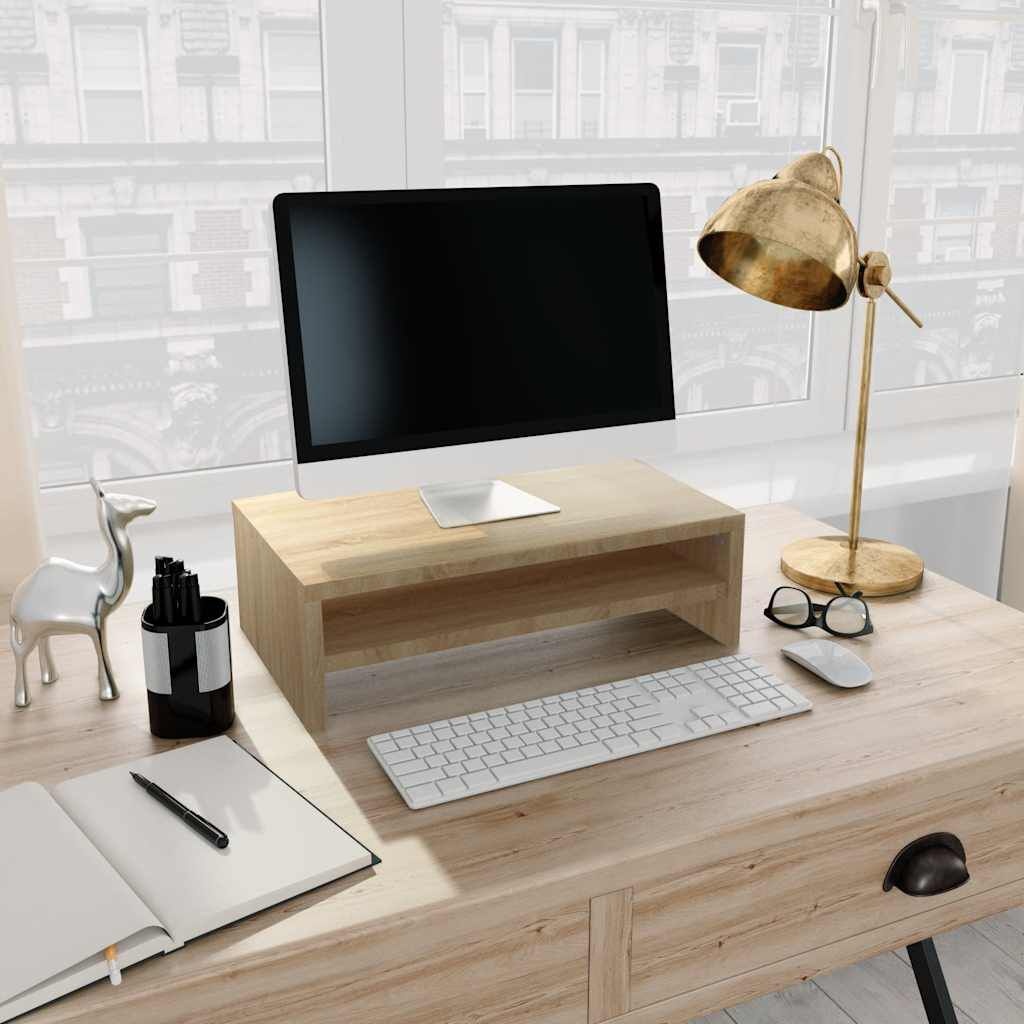 vidaXL Monitorstandaard 42x24x13 cm Eikenhout - 32% Korting