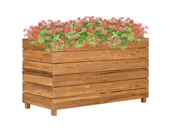 Verhoogde plantenbak gerecycled teakhout & staal - 35% korting