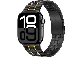RVS Horlogeband Zwart-Goud voor Apple Watch (38-42mm) - 74% Korting