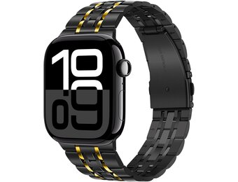 RVS Apple Watch Band Zwart-Goud - 32% Korting