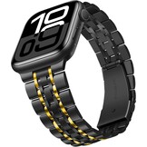 RVS Horlogeband Zwart-Goud voor Apple Watch (38-42mm) - 74% Korting