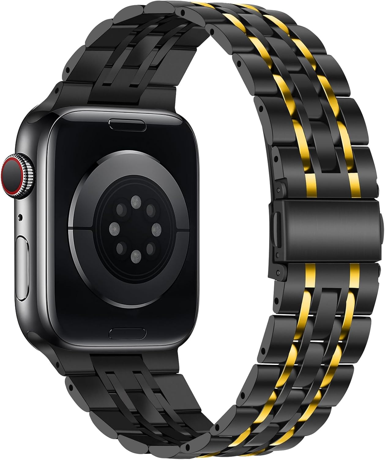 RVS Horlogeband Zwart-Goud voor Apple Watch (38-42mm) - 74% Korting
