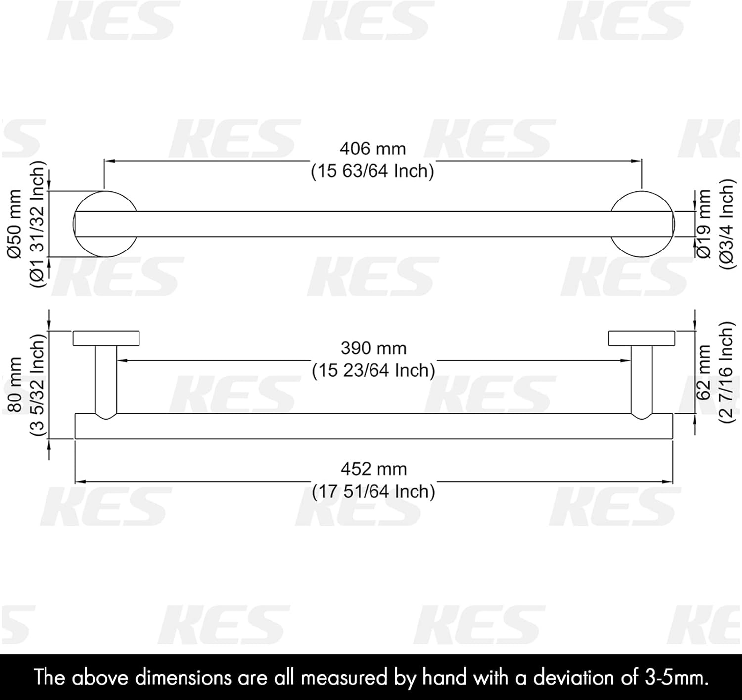Roestvrij Staal Handdoekstang 45cm - 29% Korting