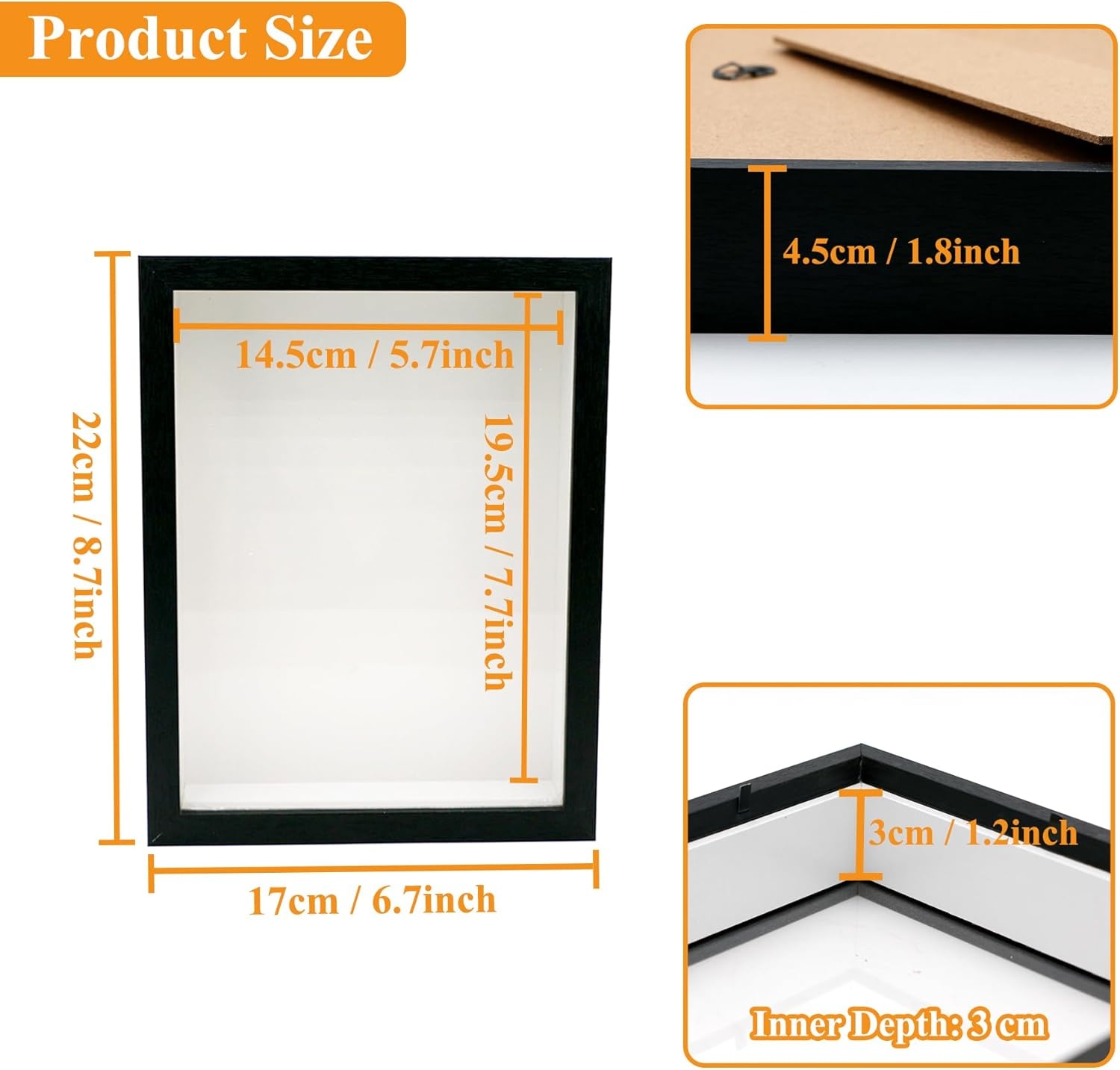3D Fotolijst 14,5x19,5cm Zwart - 26% Korting!