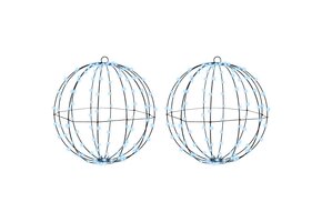 2x VidaXL Kerstballen met 192 LED - Koudwit, 40cm Metaal - 59% Korting