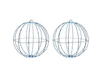 vidaXL Metalen Bal 40cm Koudwit LED (2 stuks) - 34% Korting