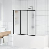 Douchescherm Zwart (120x117 cm) - 35% Korting!