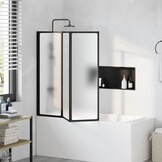 Douchescherm Zwart (120x117 cm) - 35% Korting!