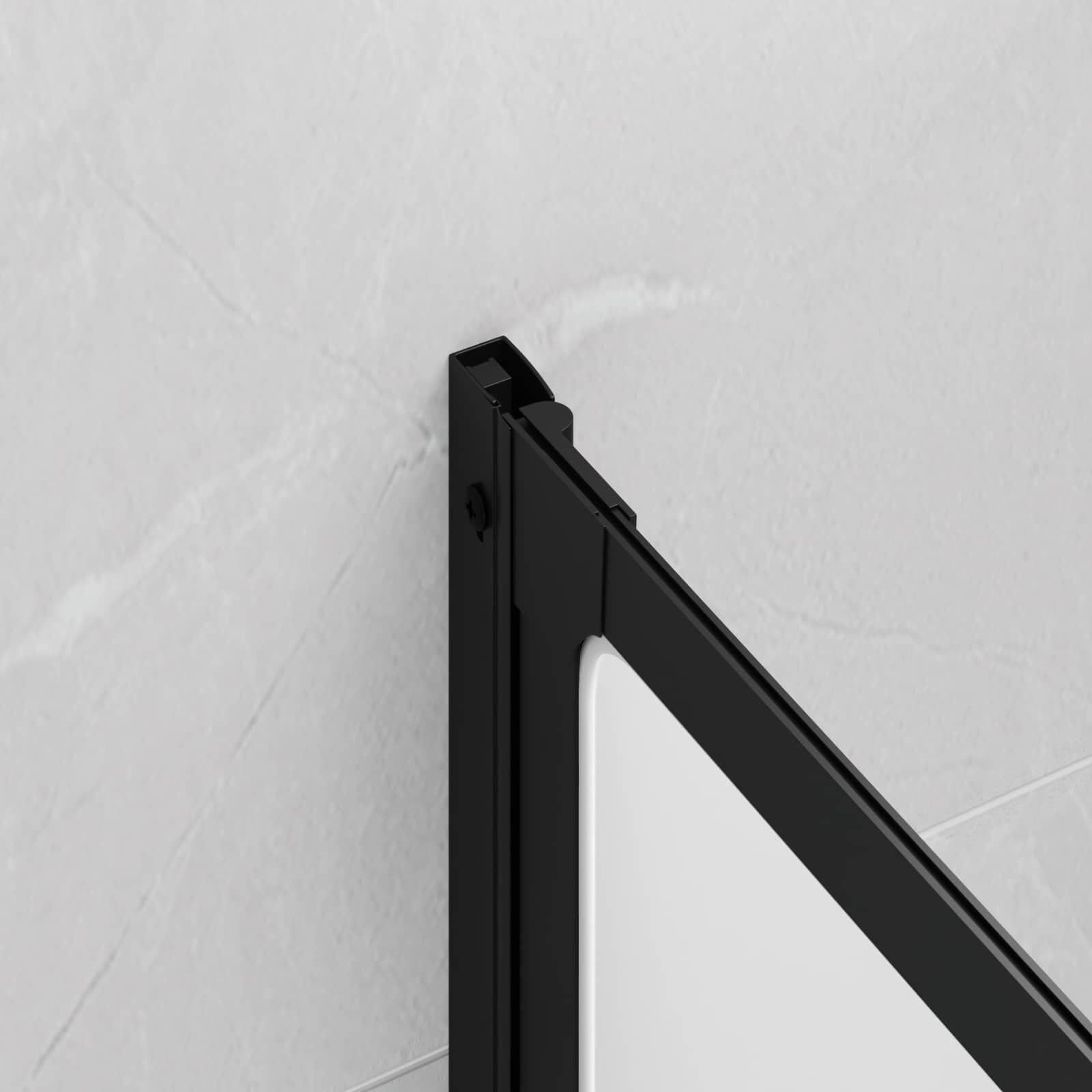 Douchescherm Zwart (120x117 cm) - 35% Korting!