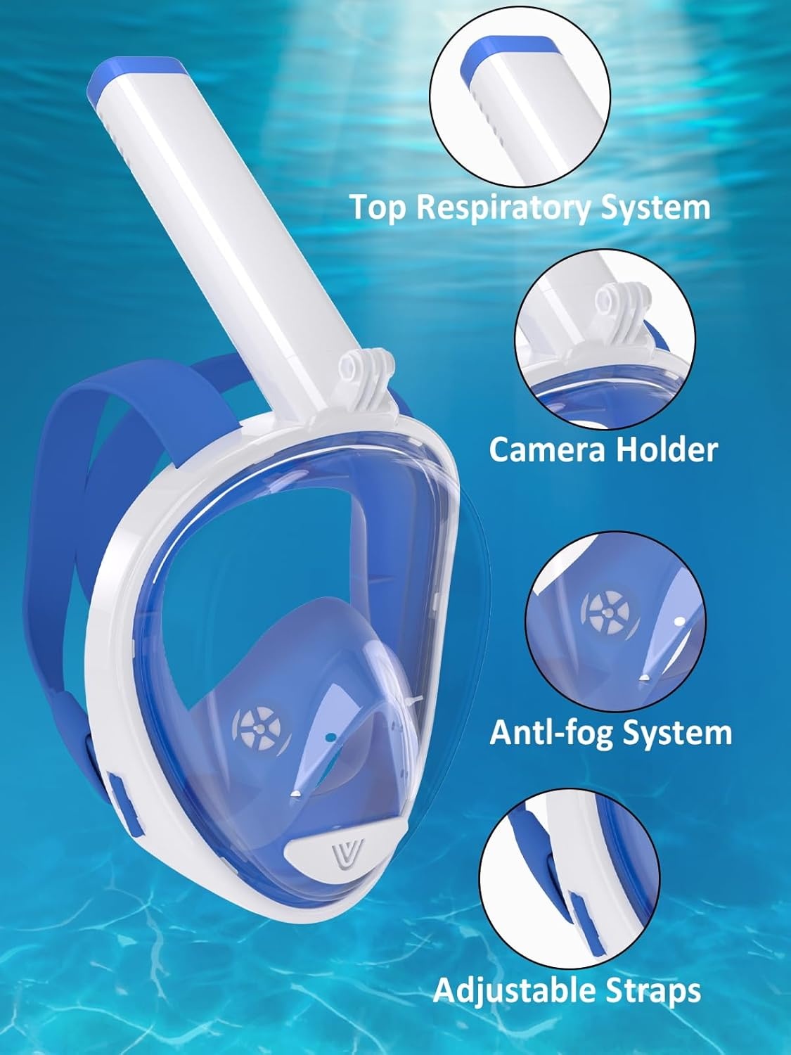 Full Face Snorkelmasker - 28% Korting - Breedbeeld & Anti-lek