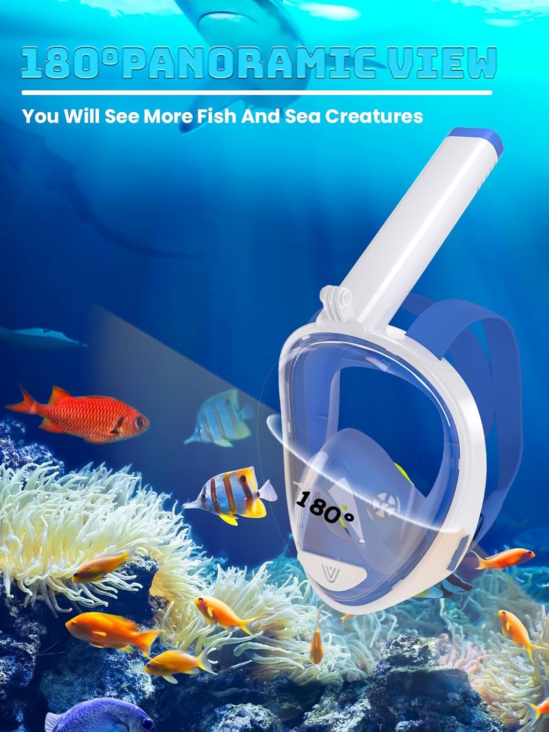 Full Face Snorkelmasker - 28% Korting - Breedbeeld & Anti-lek