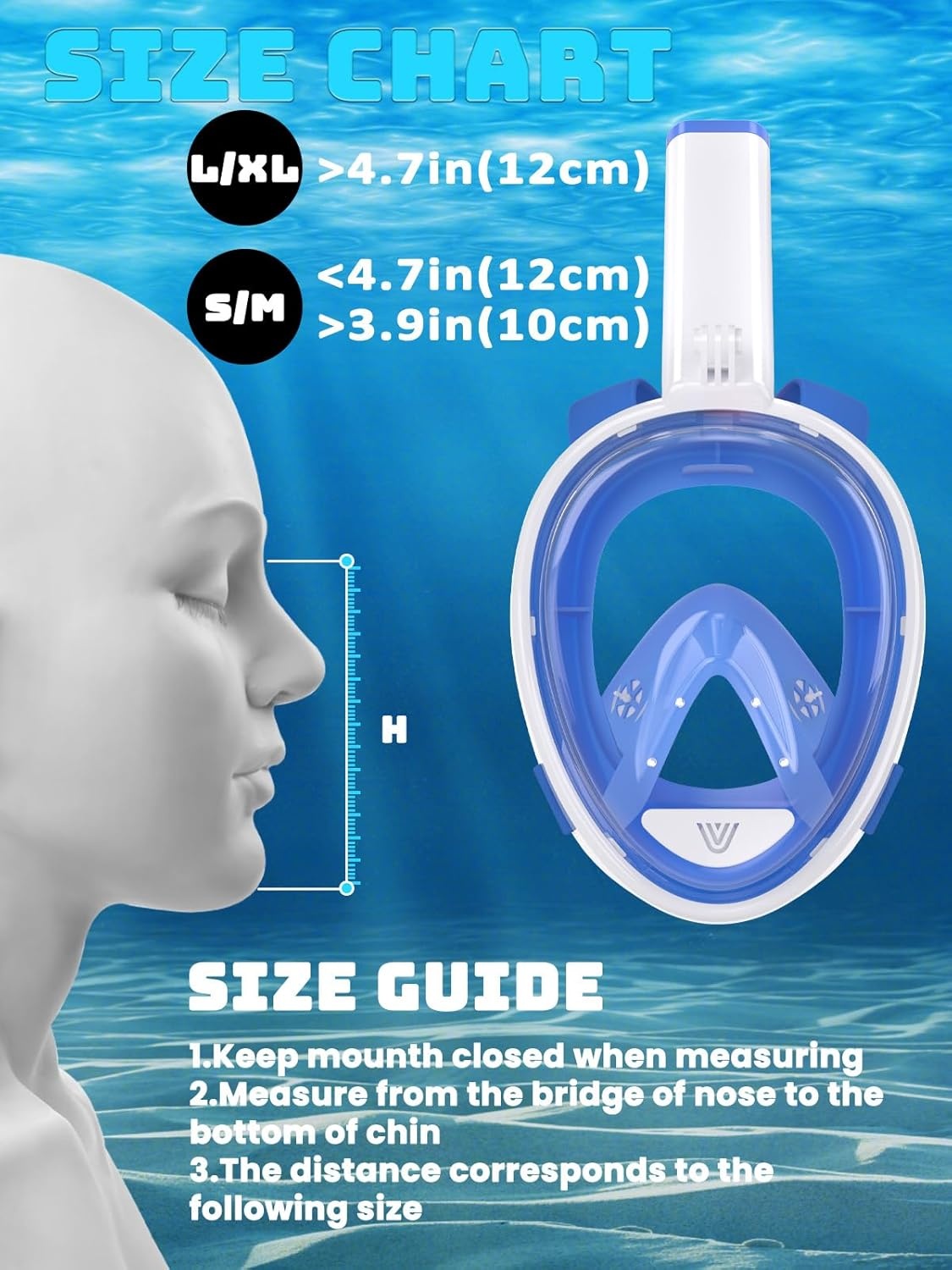 Full Face Snorkelmasker - 28% Korting - Breedbeeld & Anti-lek