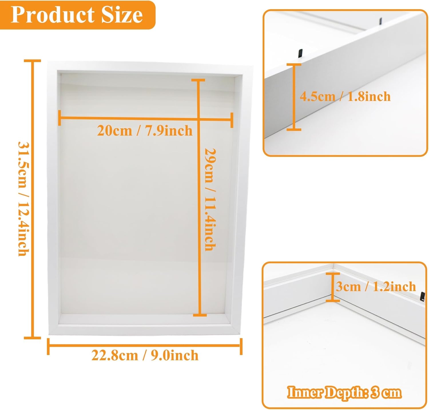 3D Fotolijst A4 Wit - Diepte 3cm | 26% Korting