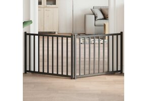 vidaXL Inklapbaar Hondenhek 160 cm Vurenhout Zwart - 39% Korting