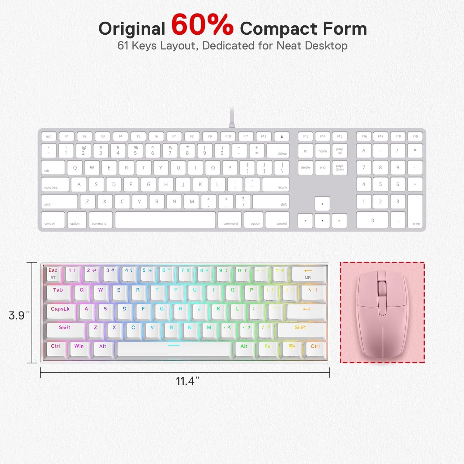 Redragon K530 Draconic Pro 60% Gaming Toetsenbord - 29% Korting!
